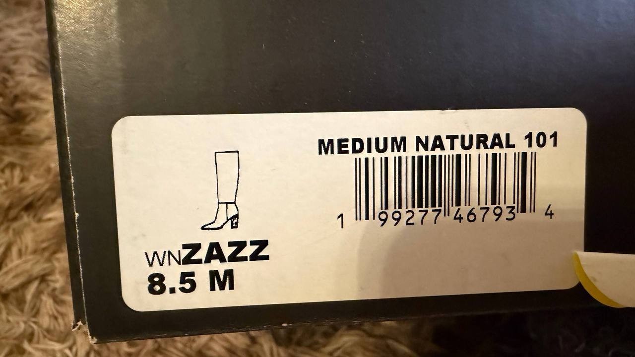 Nine West Zazz Boots 8.5M Medium Natural Leather Tall Square Toe NIB msrp$249