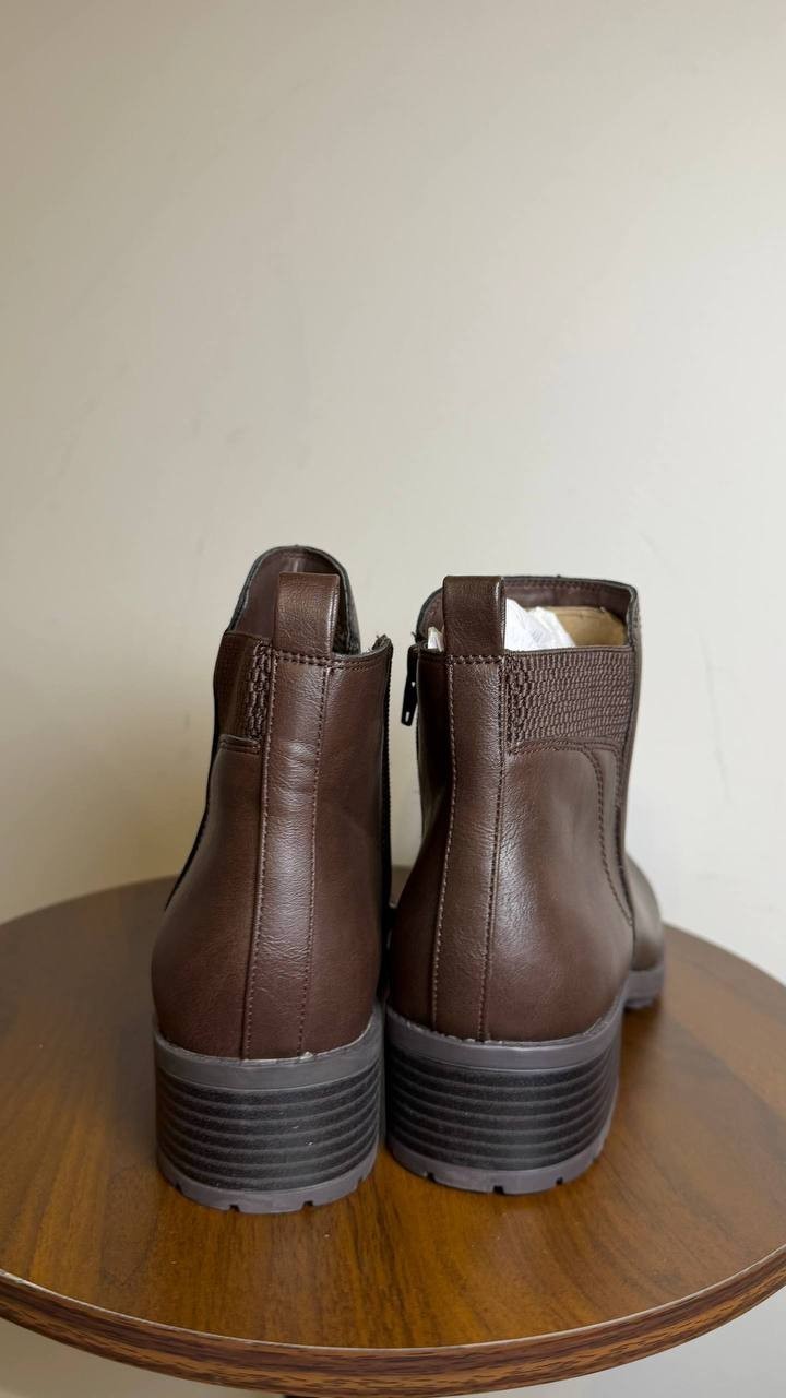 Style&Co Dark Roast Man‑Made Lug Booties 7.5M New in Box MSRP $69.90