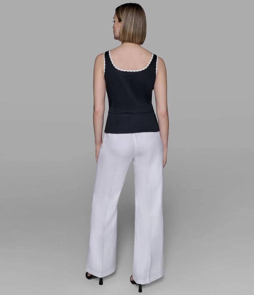 Karl Lagerfeld Paris Scallop Edge Sleeveless Tank –Black– XS – NWT – $89