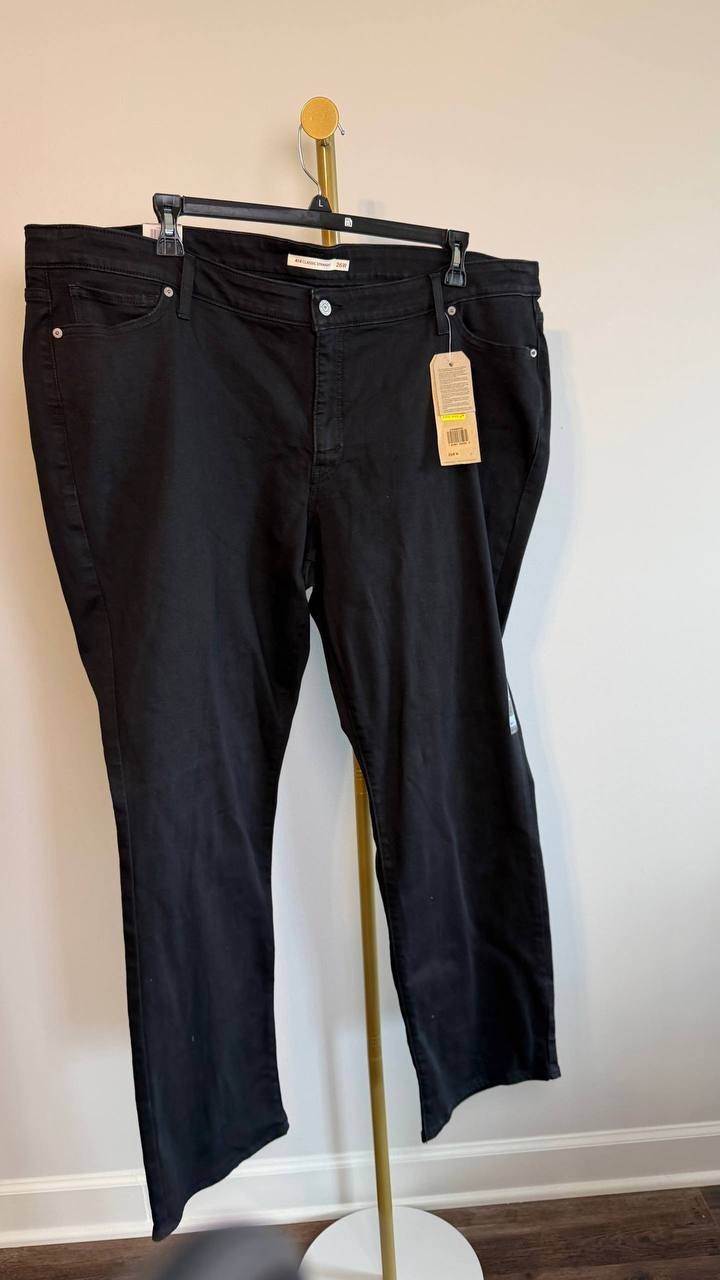 Levi’s 414 Classic Straight Leg Mid Rise Jeans Soft Black 26W NWT $59.50