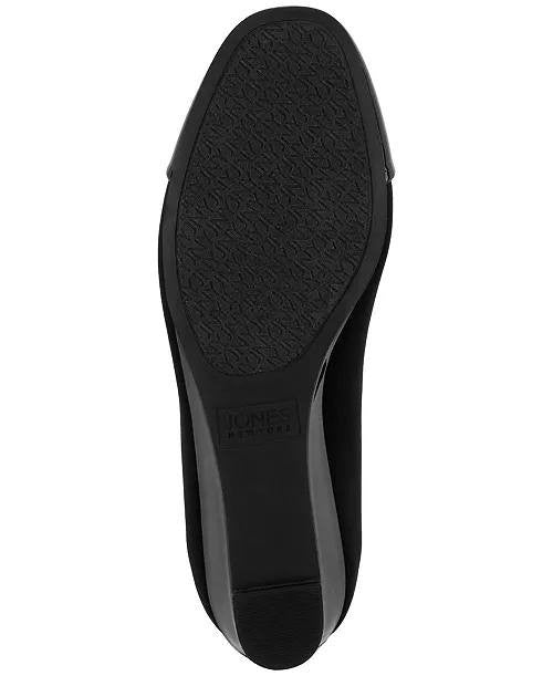 Jones New York Junelle Cap‑Toe Wedge Flats–Black–Size 6.5M–Leather–New in Box