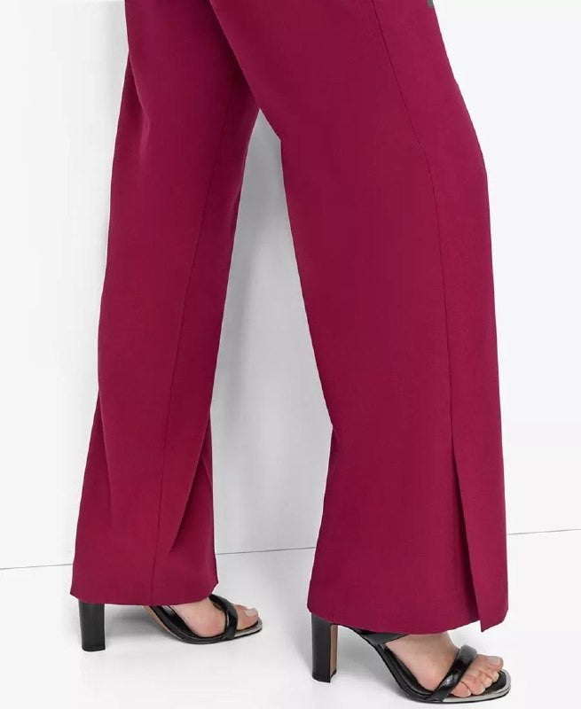 DKNY High‑Rise Front‑Zip Flared Pants Pink Size16 NWT Modern Feminine msrp$99