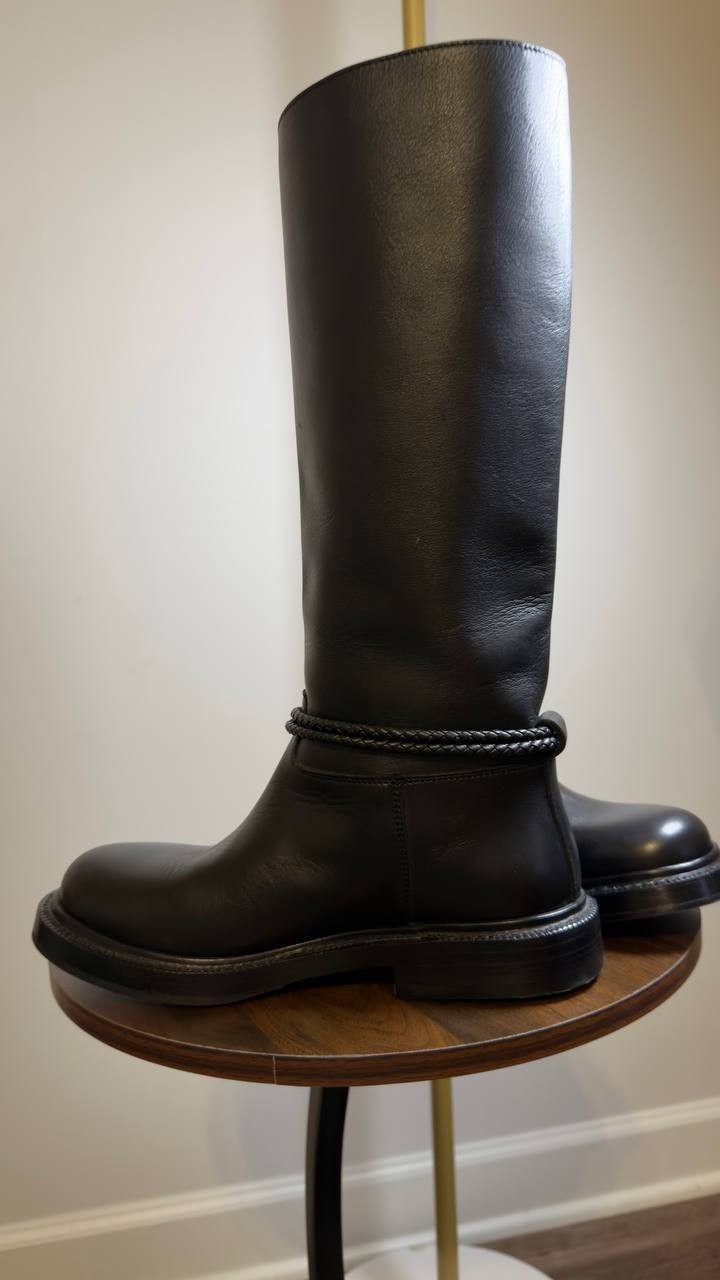 Bottega  Veneta  James  Boot  Black  Leather  36  New  $2150