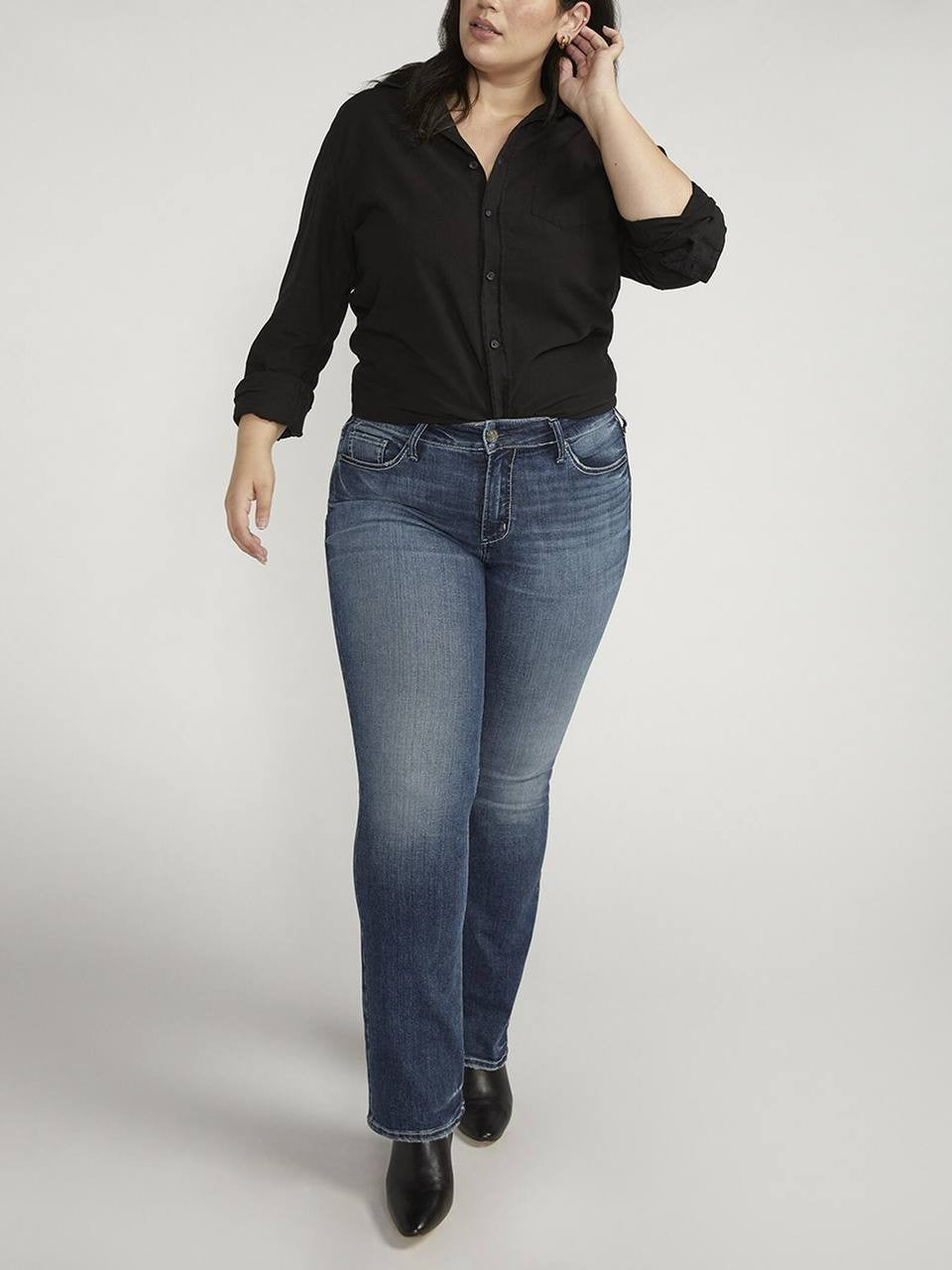Silver Jeans Suki Mid Rise Slim Bootcut Jeans Plus Size Indigo 20W NWT $88