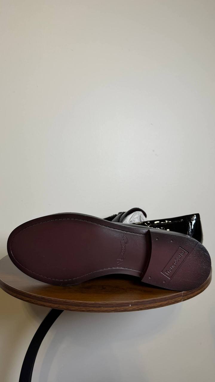 Franco Sarto Black Faux Leather Tassel Loafers 8M New in Box MSRP $115