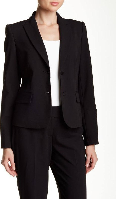 Calvin Klein Black Two‑Button Short Jacket Size 2 NWOT Tailored msrp$129