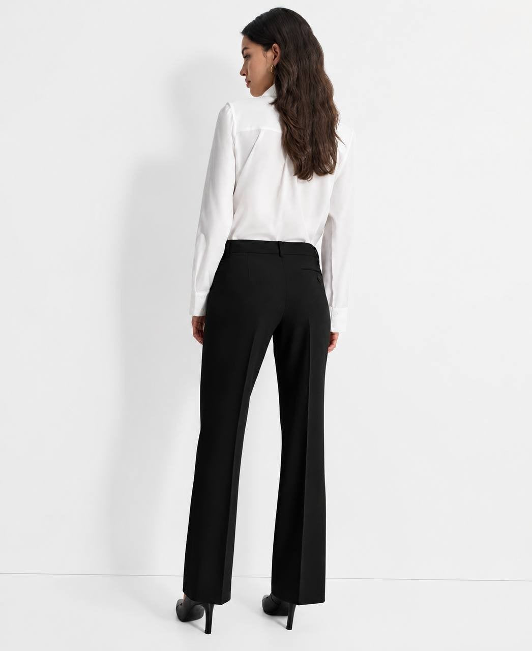 DKNY Mid-Rise Straight-Leg Pants Black 8 NWOT $79.98