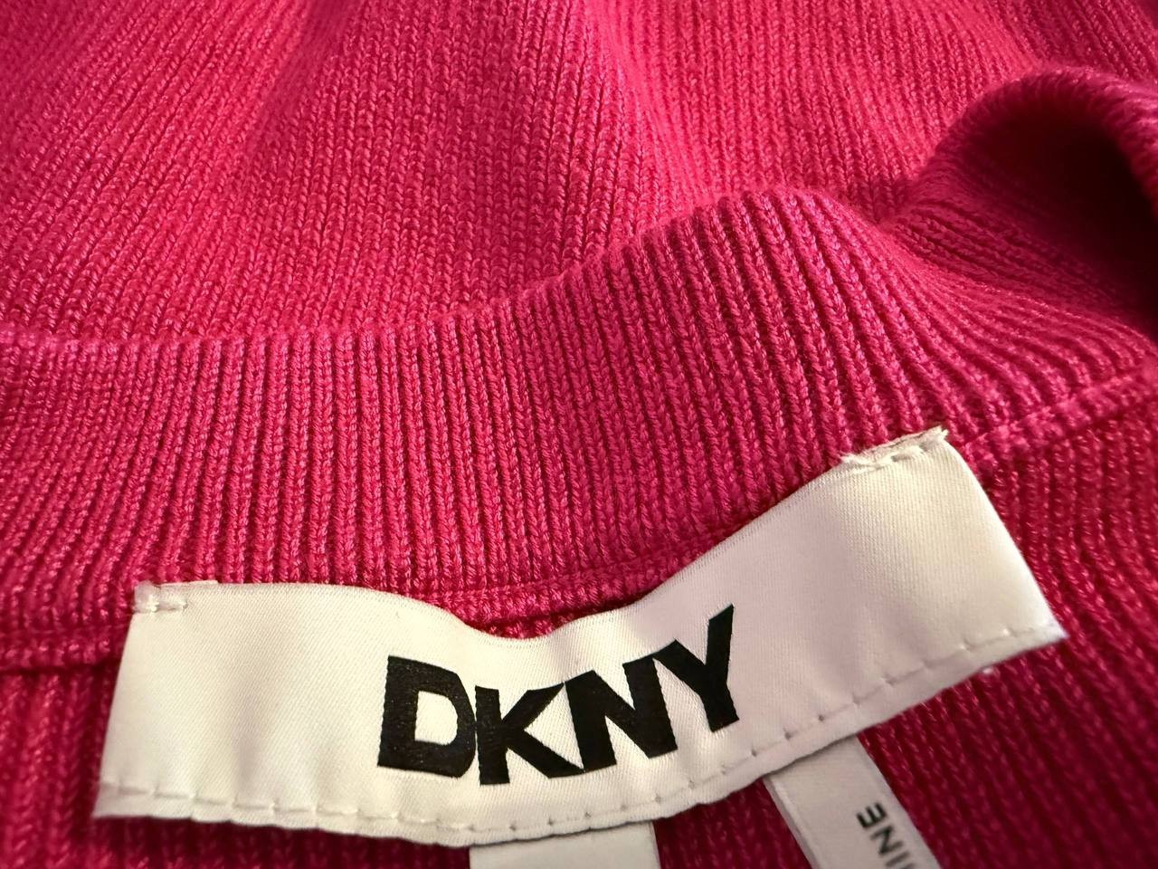 DKNY Satin‑Pocket Short‑Sleeve Sweater – XS, X, L – Wild Berry – NWT – $79