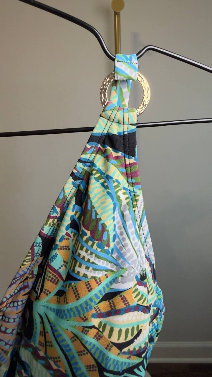 Beyond Control V‑Neck One‑Piece Swim Dress Black Multi 8 NWT $144