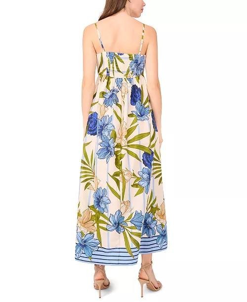 CeCe Square‑Neck Spaghetti‑Strap Maxi Dress – Size L – NWT – $119