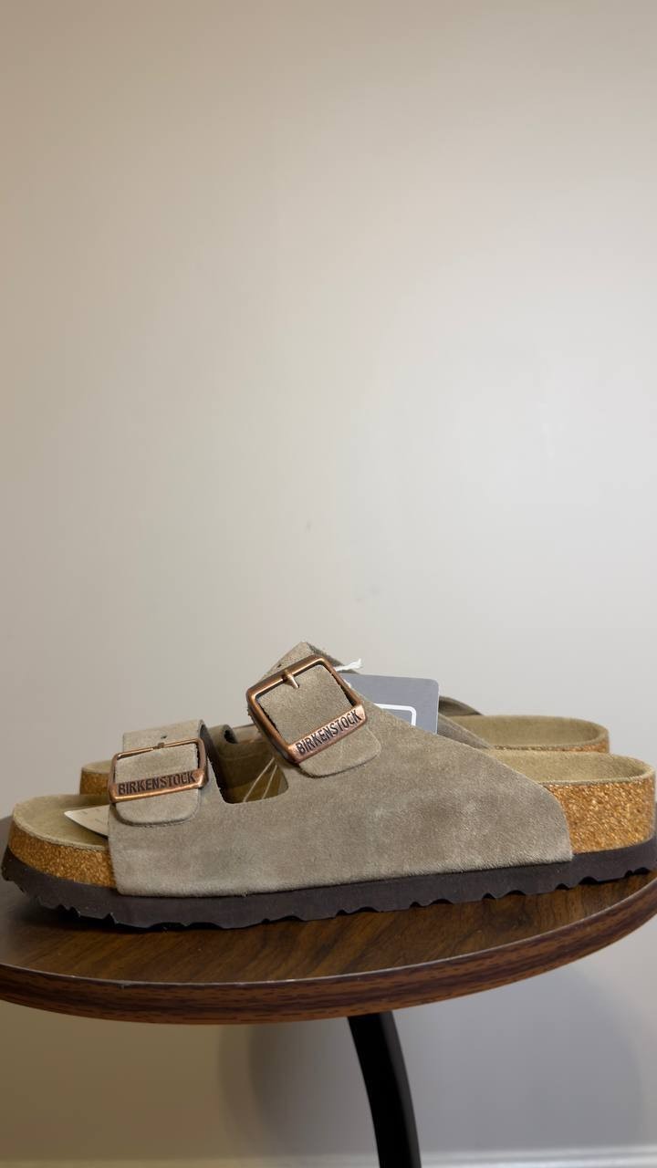 Birkenstock  Taupe  Slide  Sandals  8  New  With  Box   $155
