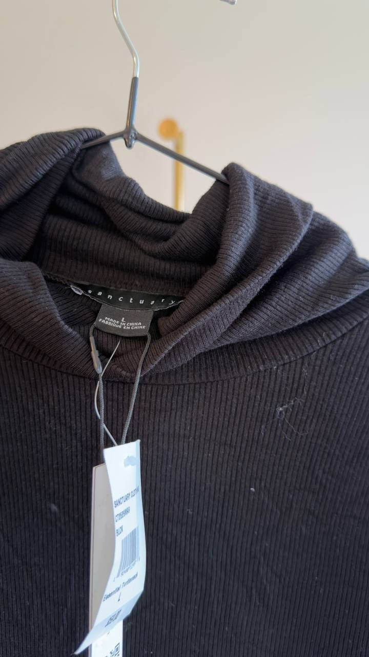 Sanctuary Essential Turtleneck Top Black L NWT $59