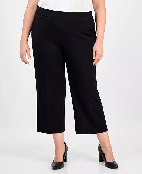 Anne Klein Plus Size Cropped Wide‑Leg Pull‑On Pants – Size 0X – NWOT