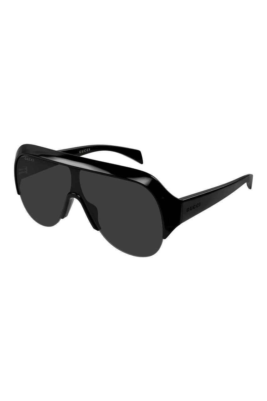 Gucci Women’s 99mm Oversize Shield Sunglasses Black NWT $430