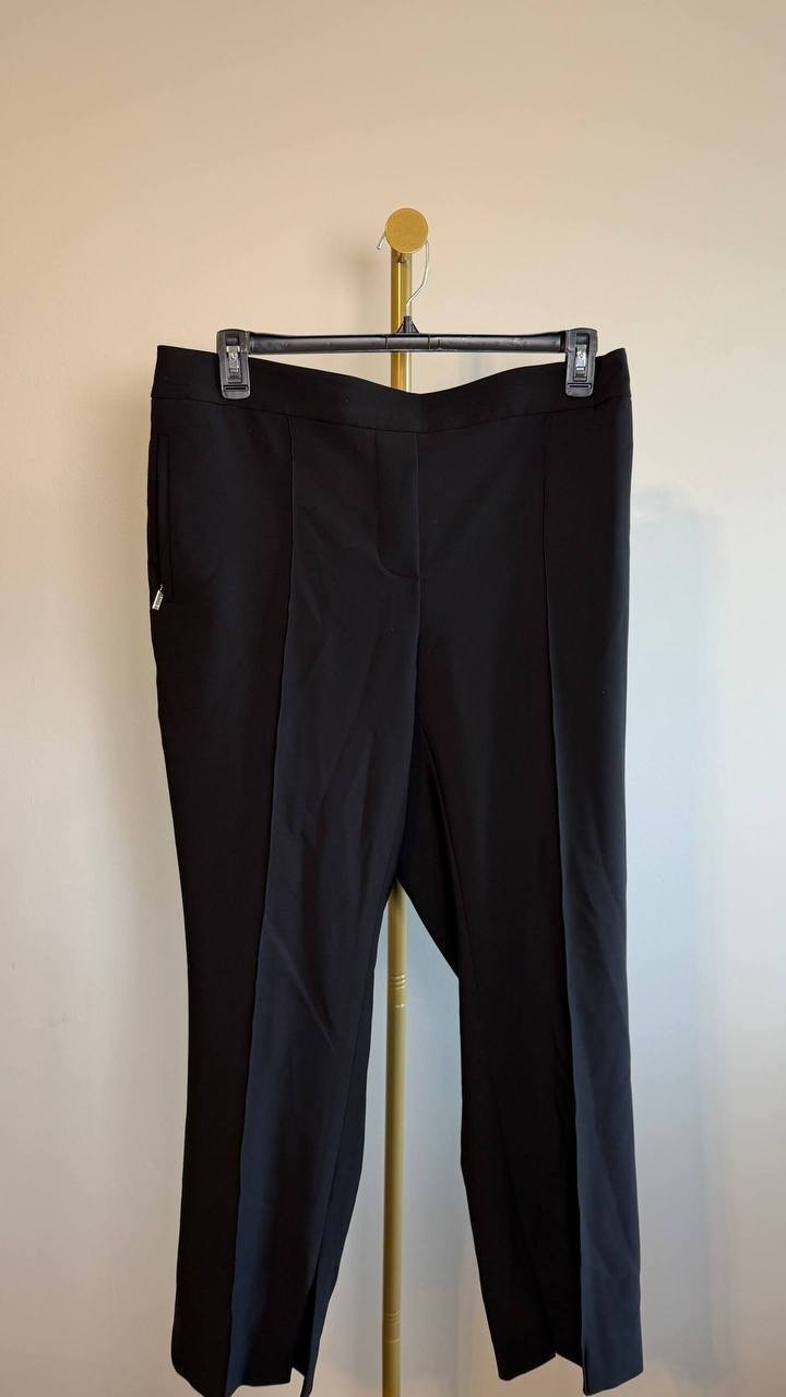 DKNY Split‑Hem Elasticated‑Back Ankle Pants Black 16W NWT $119