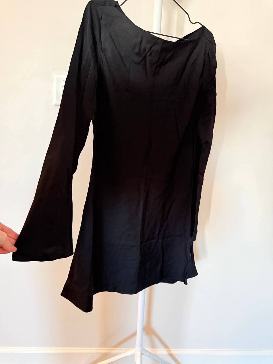 French Connection Ennis Satin Long‑Sleeve Mini Dress – Size 10 – NWT – $148