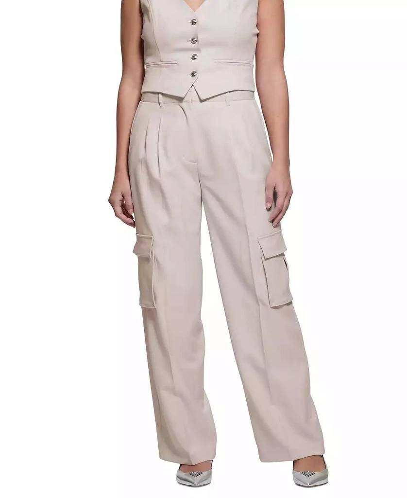 GUESS Eco Cargo Pants High-Rise Polyester Stone XL NWT