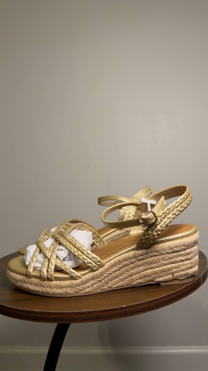 Style  &  Co  Wedge  Sandals  Gold  7.5M  New  $60