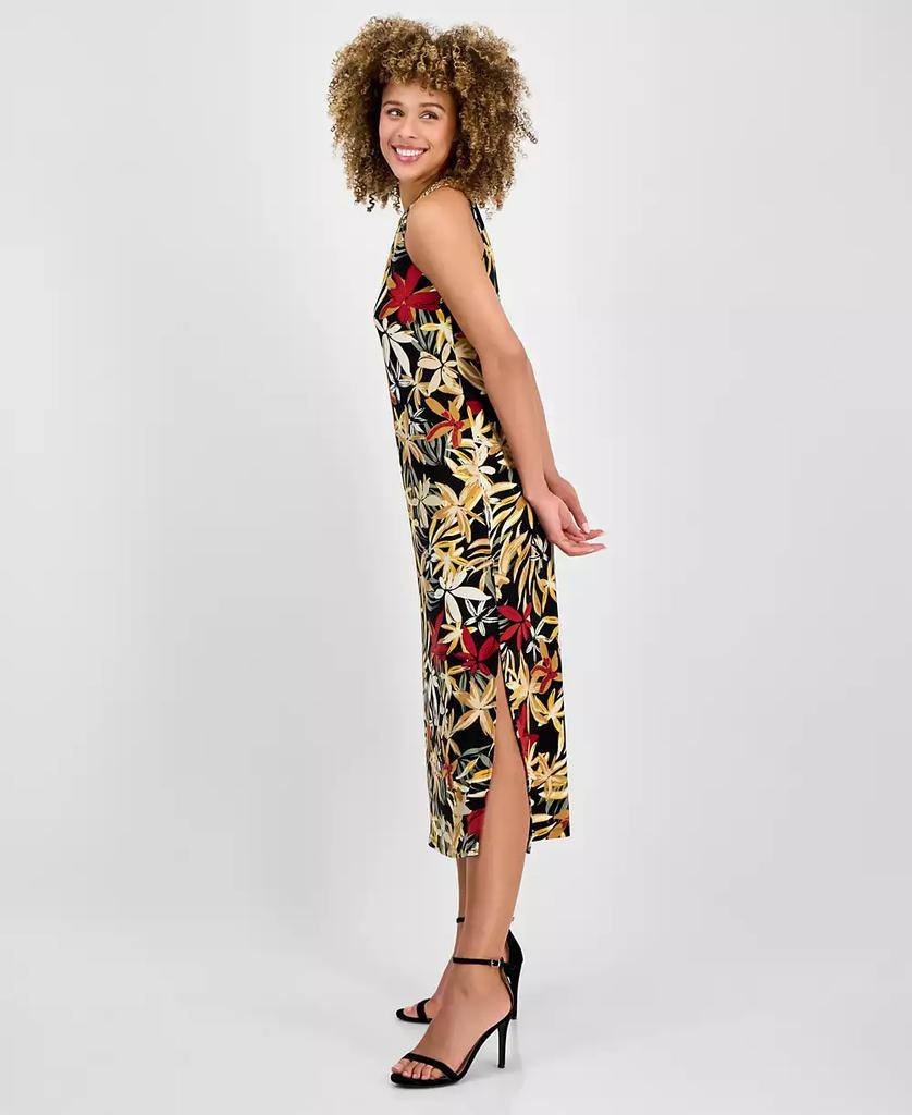 Anne Klein Printed Sleeveless Halter Midi Dress Floral Multi 12 NWT $119
