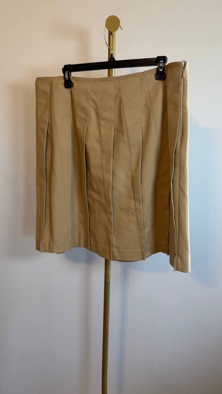 Anne Klein Pleated Skirt Beige Size 16 NWT $99