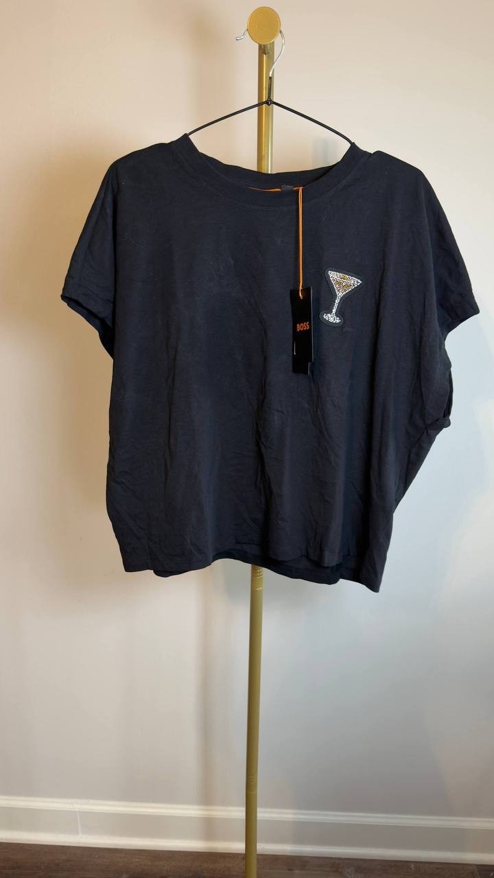 BOSS Orange Martini Appliqué Short‑Sleeve T‑Shirt Black L NWT $79