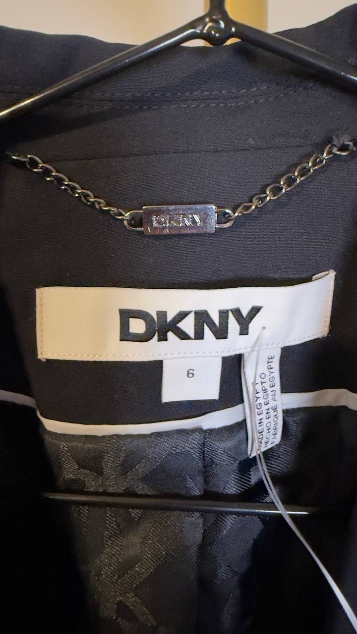 DKNY Women’s Single‑Button Long‑Sleeve Notch‑Lapel Blazer Black 6 NWOT $120