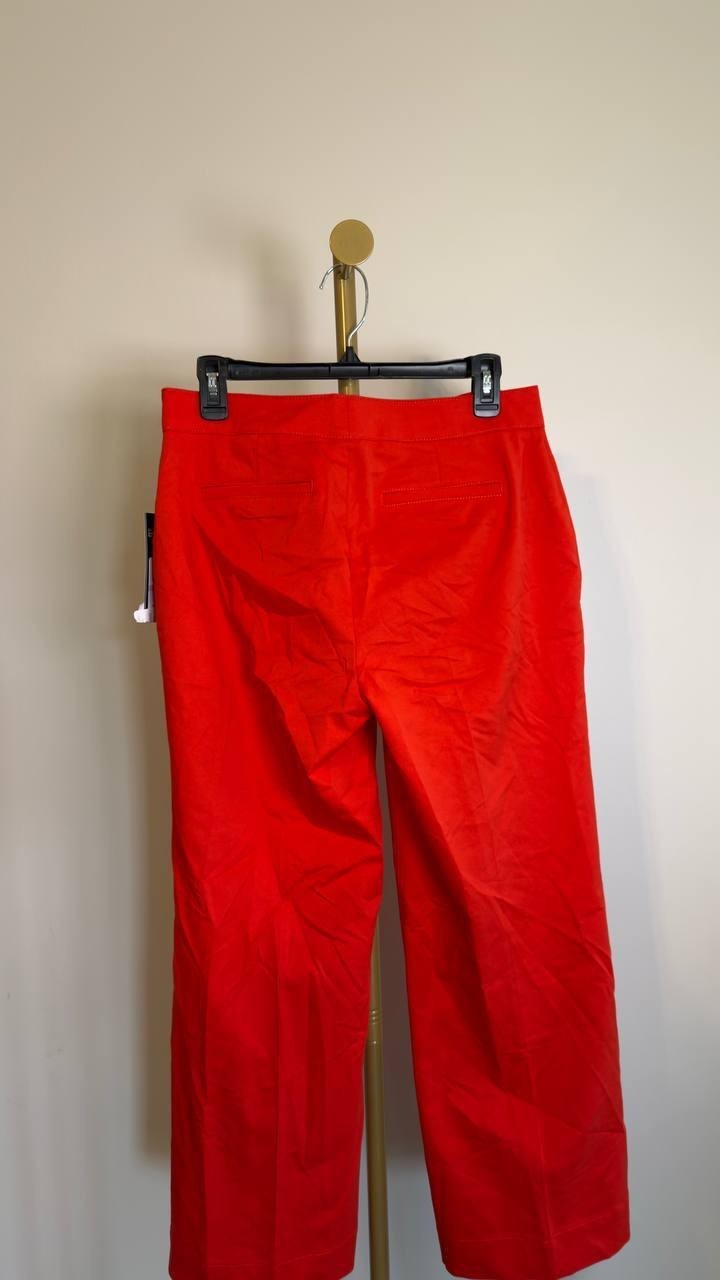 Karl Lagerfeld Mid‑Rise Straight Bow Pocket Pants Red 6 NWT $109