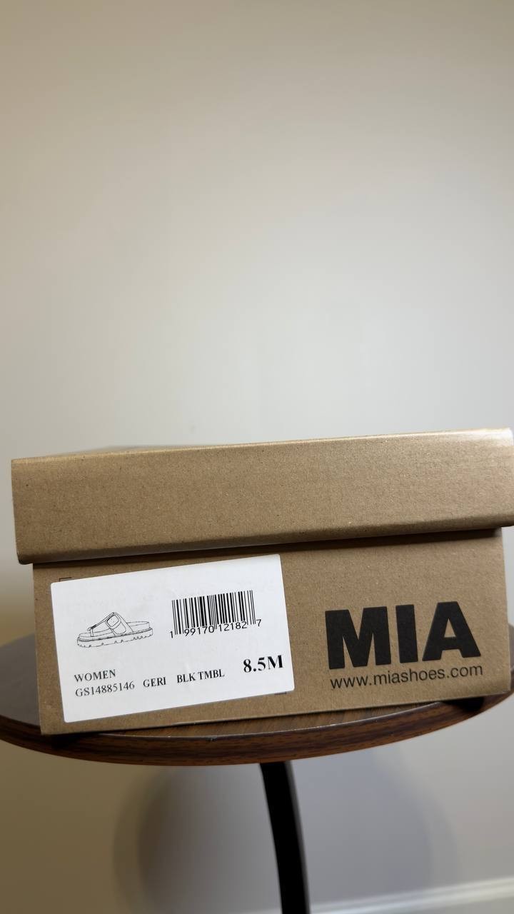 MIA  Geri  Slide  Sandals  Black  Synthetic  8.5M  New  With  Box  $60