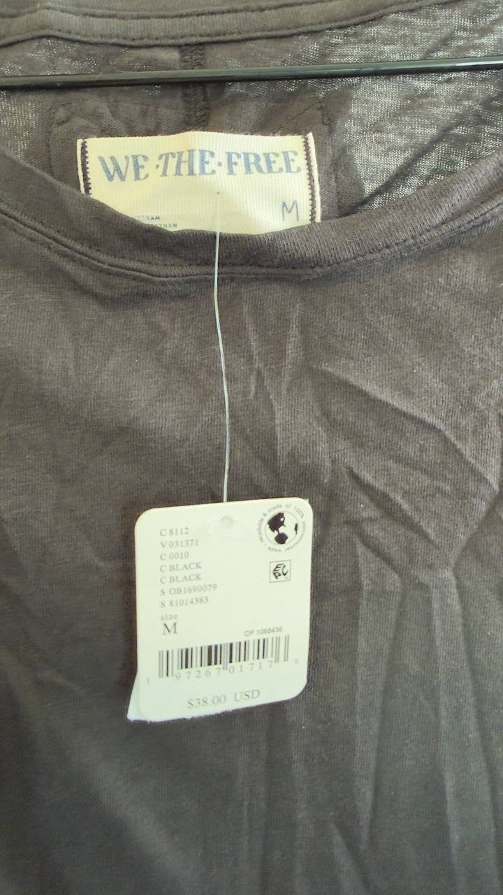 We The Free Perfect Oversize Cotton T‑Shirt Black M NWT $38