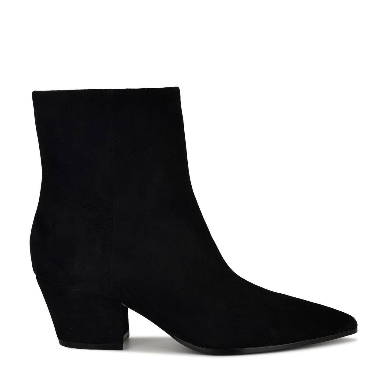 Nine West Savie Women’s Block Heel Ankle Booties Black 8M Suede $169 NWB