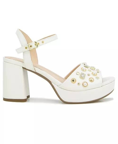 Reaction  by  Kenneth  Cole  Platform  Sandals  Ivory  8.5M  New  $99
