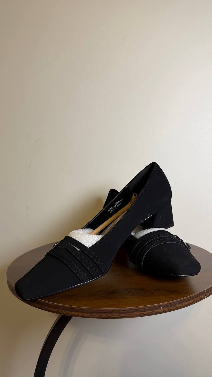 Easy Street Women’s Block Heel Pumps 10W Black Textile – New in Box– MSRP $74.99
