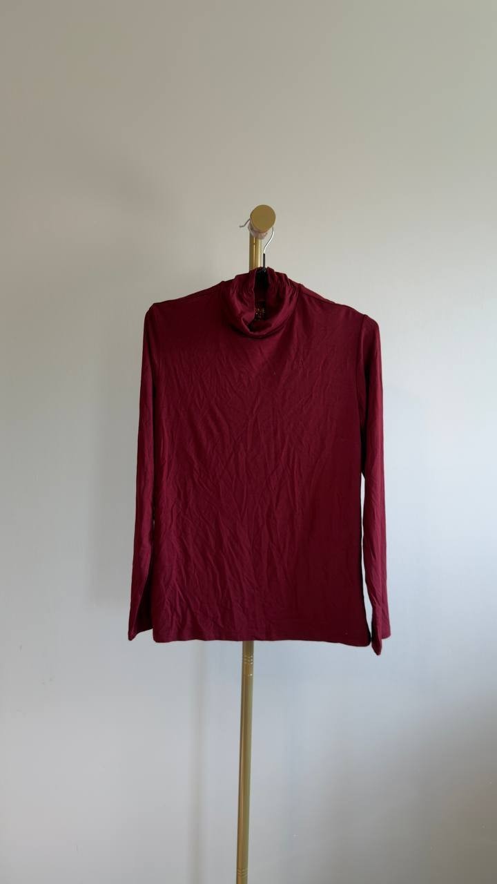 Jones New York Soft Knit Long Sleeve Turtleneck Top Classic Wine PL NWOT $49.50