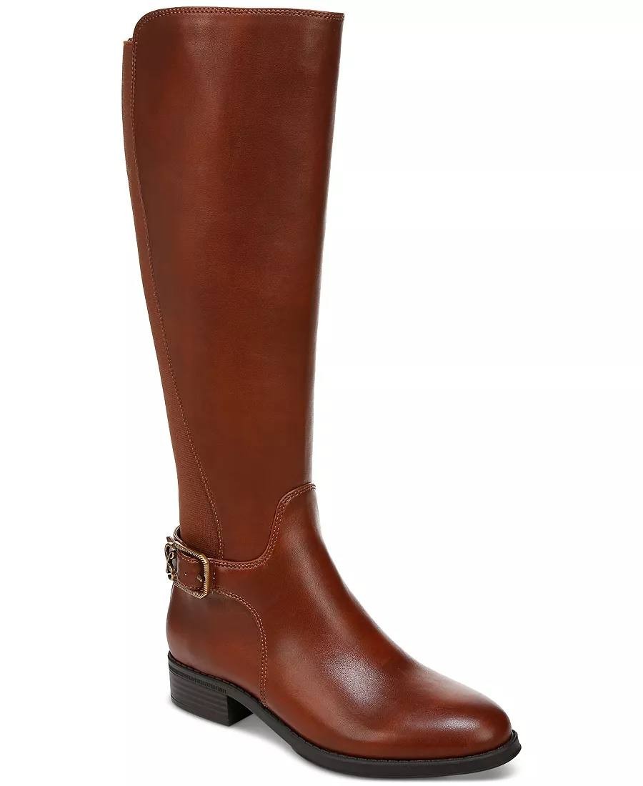 Sam & Libby Percy Boots 9 Hazelnut Man‑Made Knee‑High Riding Round Toe NIB