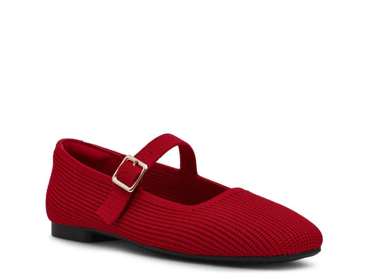 Anne Klein Mary Jane Flats Red 8 M New $79.00