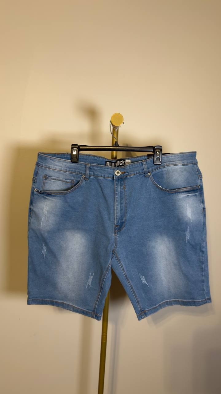 Blu Rock Men’s Slim Fit Stretch Denim Shorts Light Blue 42 NWT $85