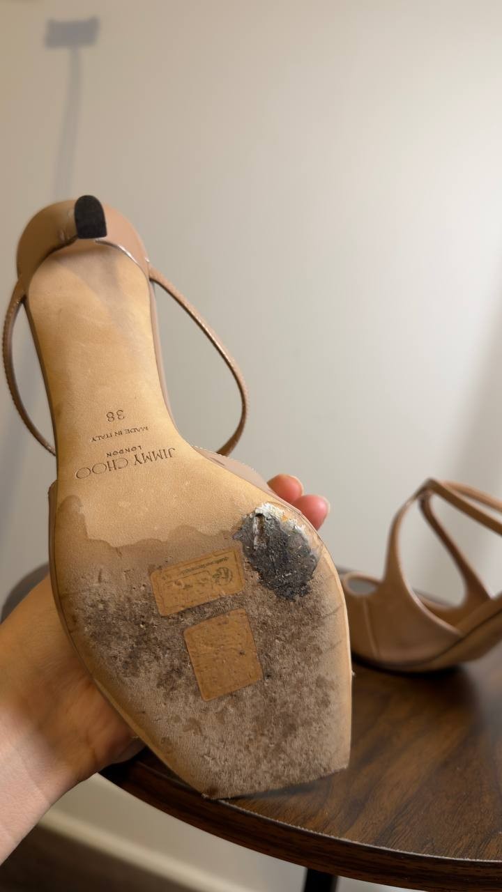 Jimmy  Choo  Strappy  Sandals  Beige  38  Pre‑owned