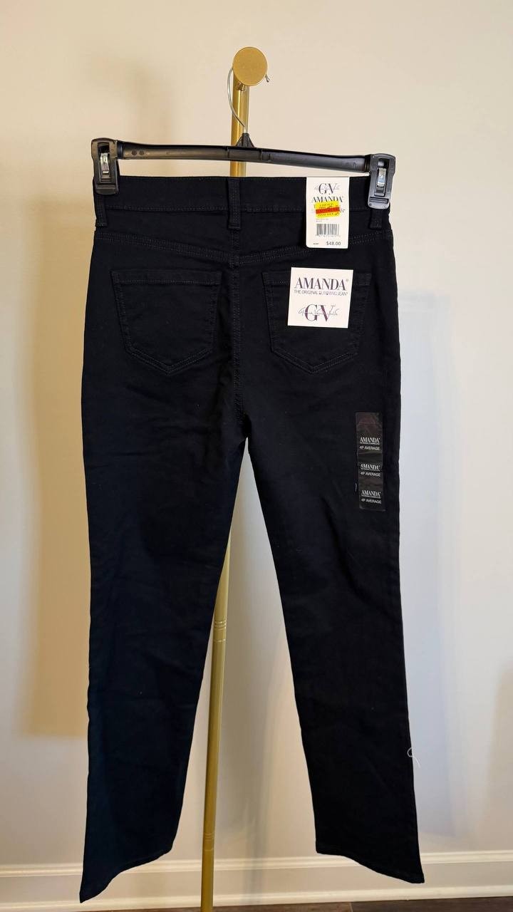 Gloria Vanderbilt Women’s Amanda Classic Fit Jeans Black 4P $48 NWT