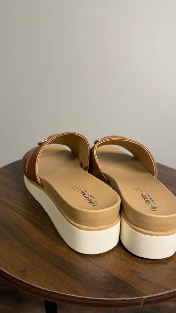 LifeStride  Platform  Sandals  Tan  7.5M  New  $80