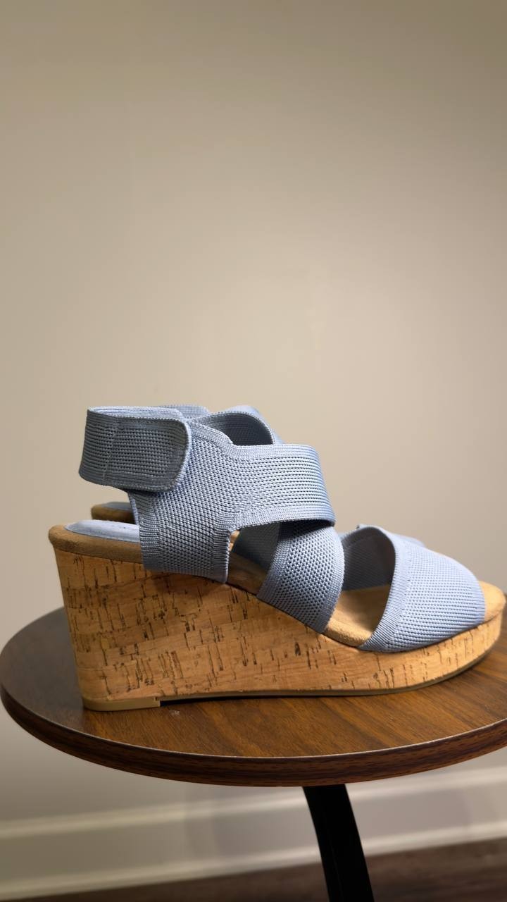 Style  &  Co  Sicilyy  Wedge  Sandals  Blue  9M  NWT  $69.90