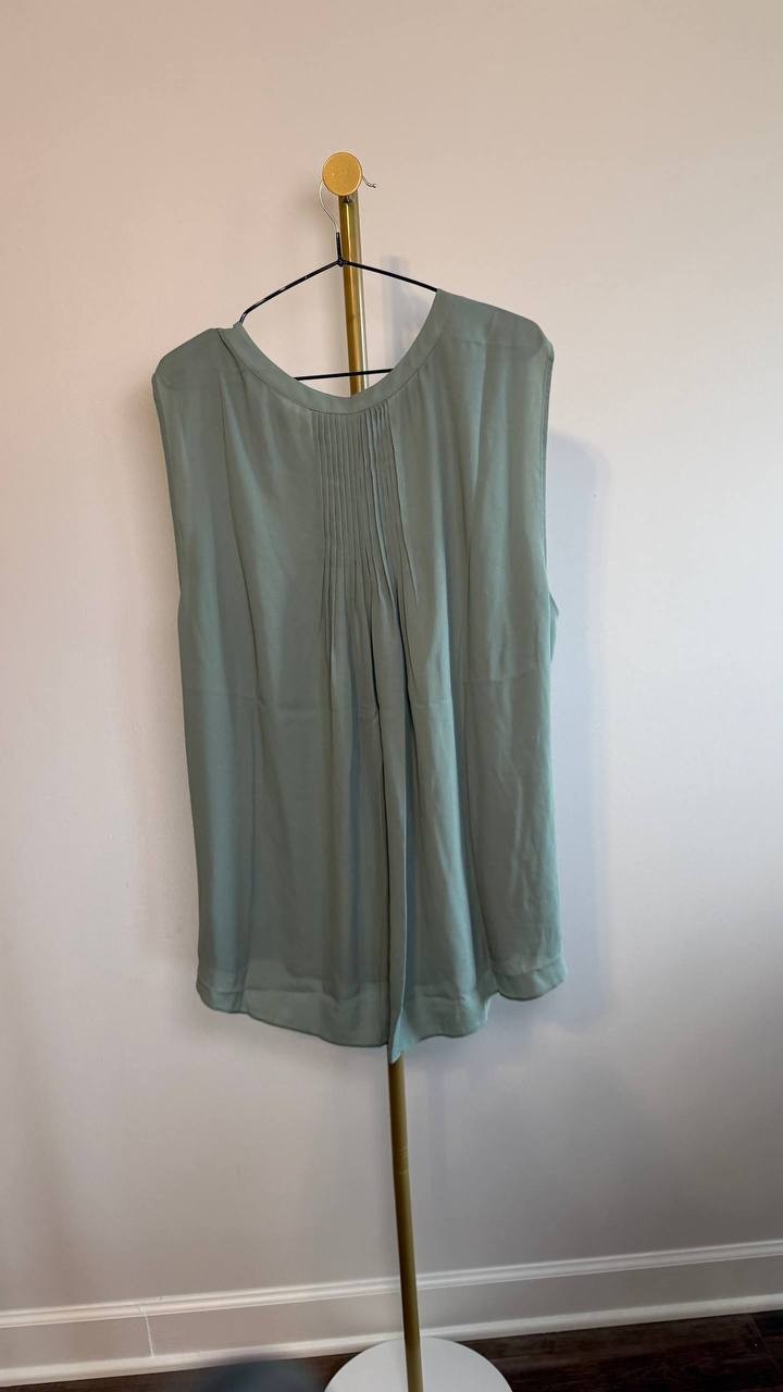 NYDJ Print Sleeveless Pleat Back Top Lily Pad 3X NWT $79