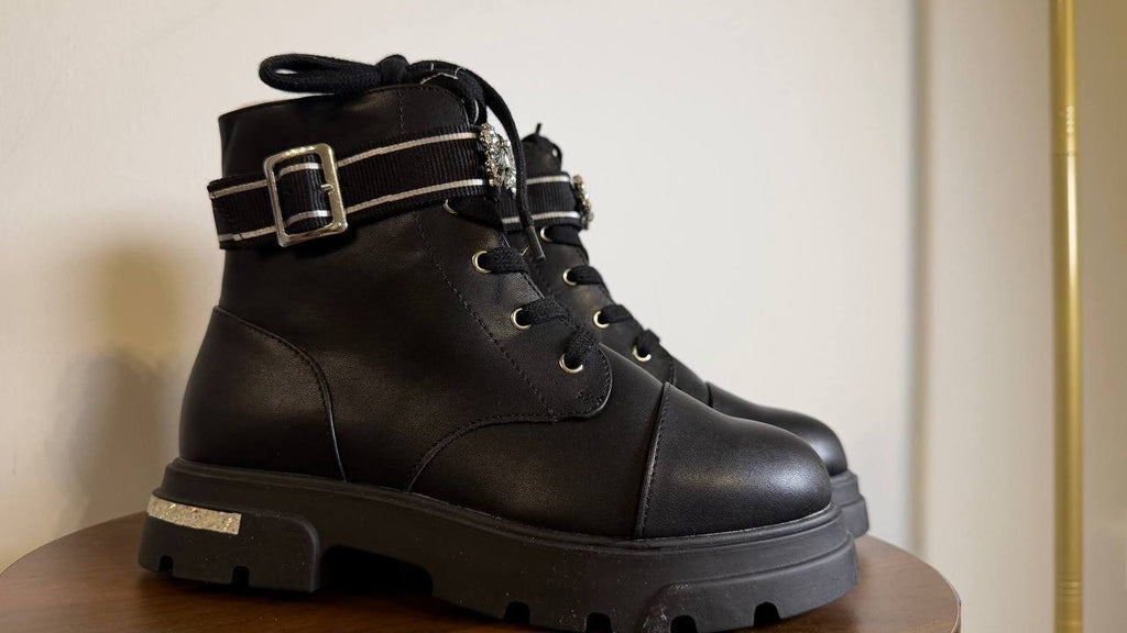 Jessica Simpson Black Polyurethane Moto Boots 3 New in Box MSRP $52