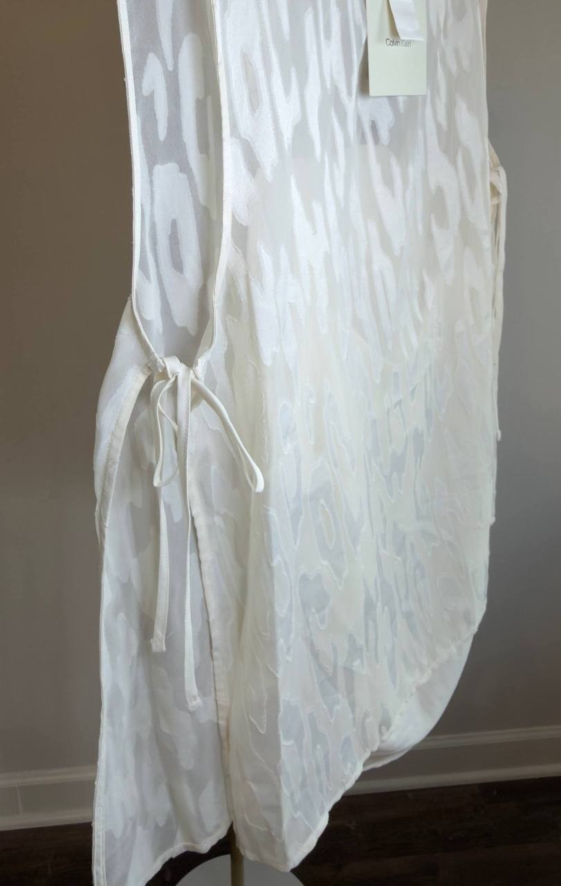 Calvin Klein Sleeveless Burnout Blouse White XL NWT $99