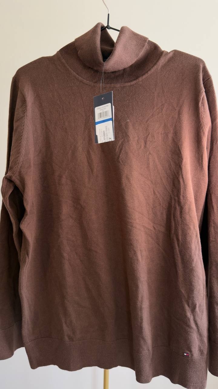 Tommy Hilfiger Cotton Lightweight Turtleneck Sweater Chicory XL NWT $69.50