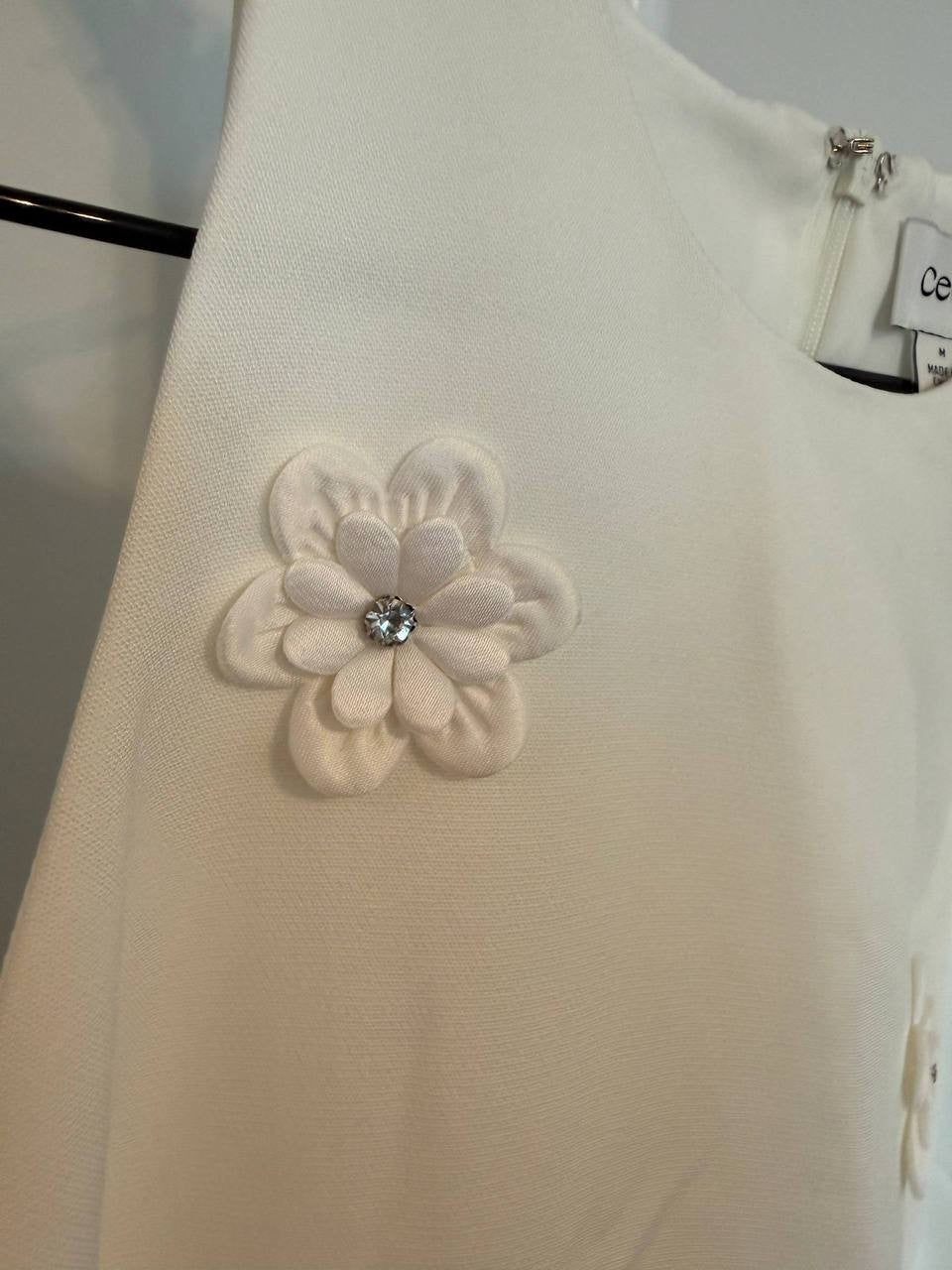 CeCe Sleeveless Ruffled‑Hem Sheath Dress – Size M – NWT – White – $119