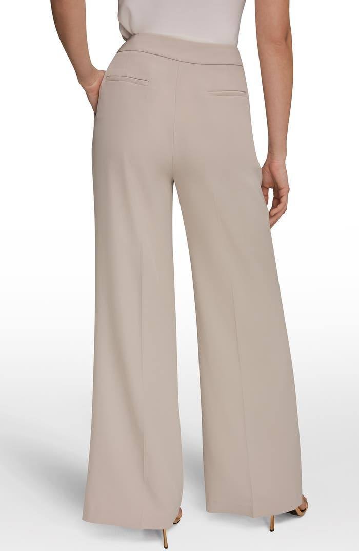 Donna Karan New York High-Waist Wide-Leg Pants Turin Beige 0 $139 NWT