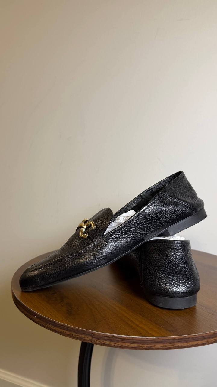 Arezzo Loafers Black Leather Size 8B New in Box $99