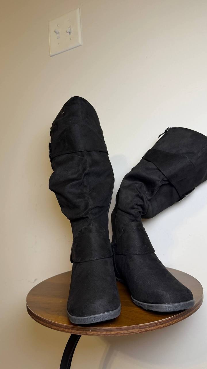 Journee Black Faux Suede Boots 8.5M NIB MSRP $115