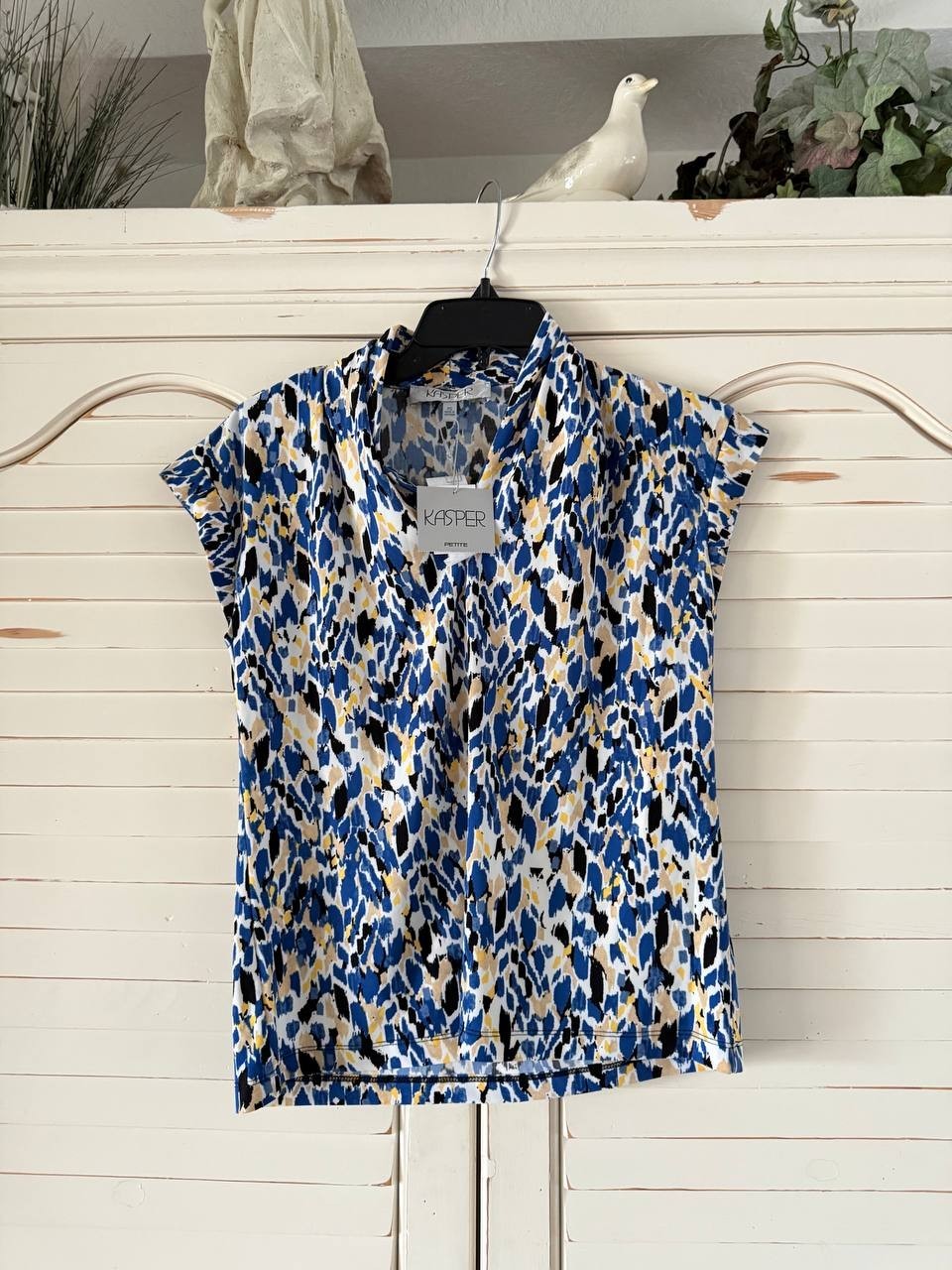 Kasper Multi Print Knit Top Petite Small PS Multicolor NWT $59 – Chic Blouse