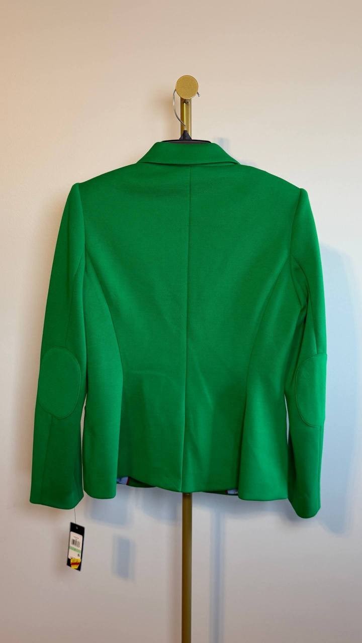 Tommy Hilfiger Scuba Peak‑Lapel Long‑Sleeve Blazer Green 8 NWT $139